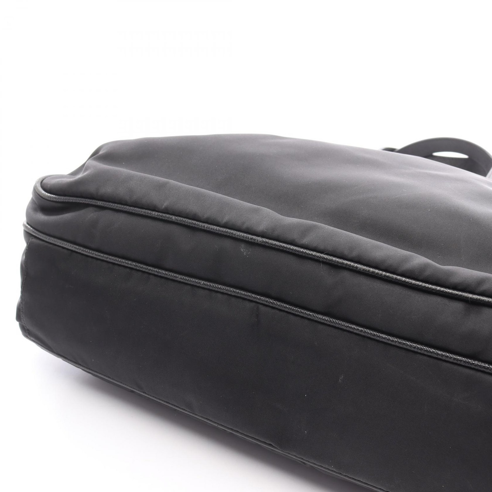 PRADA Shoulder Crossbody Handbag Nylon Saffiano leather Black Used Women thumbnail 6