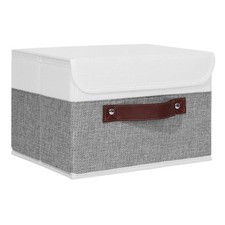Storage Boxes With Lids Washable Decorative Storage Bins Basket With Pu Leather