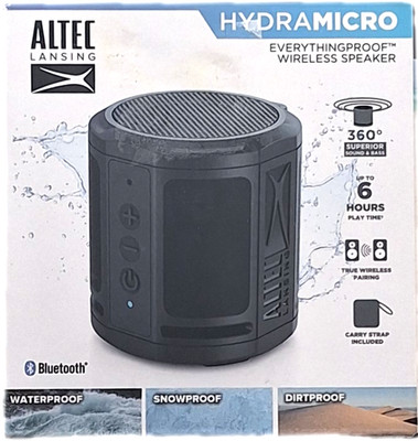 Waterproof Speaker ALTEC LANSING HYDRAMICRO MODEL #IMW1020-BLACK IN ORIGINAL box