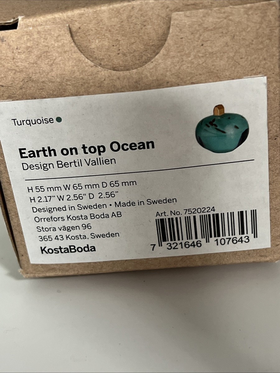 Kosta Boda Earth On Top Of Ocean Crystal Sculpture, Tourqquoise | eBay