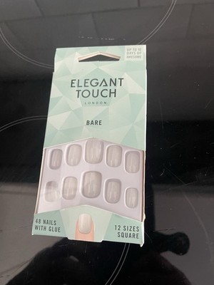 Elegant Touch Bare Nails Square Press On Fake Kunstnagel Set Party GIft 