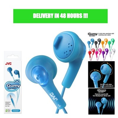 JVC Basic Gumy Earbuds Blue Wired In-Ear Headphones HA-F160-A Bass Boost