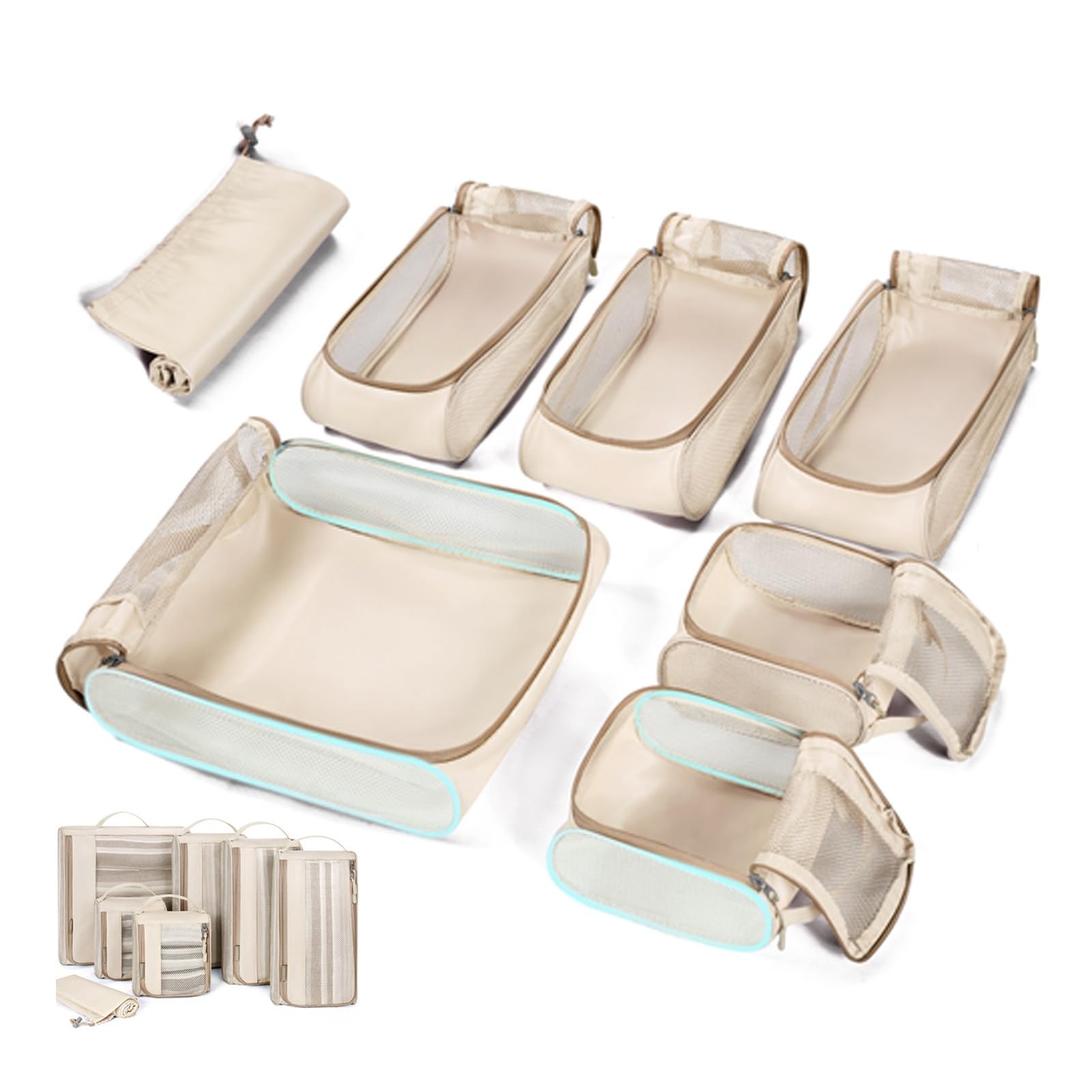 Bagsmart 7 Set Packing Cubes For Travel Essentials, Lightweight Luggage Suitc...