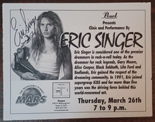 KISS Eric Singer Signed Pearl Promo Ad Kiss Expo 1997 Badlands Black Sabbath