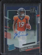 2023 Panini Clearly Donruss MARVIN MIMS #74 RC Rookie Auto Denver Broncos JA123