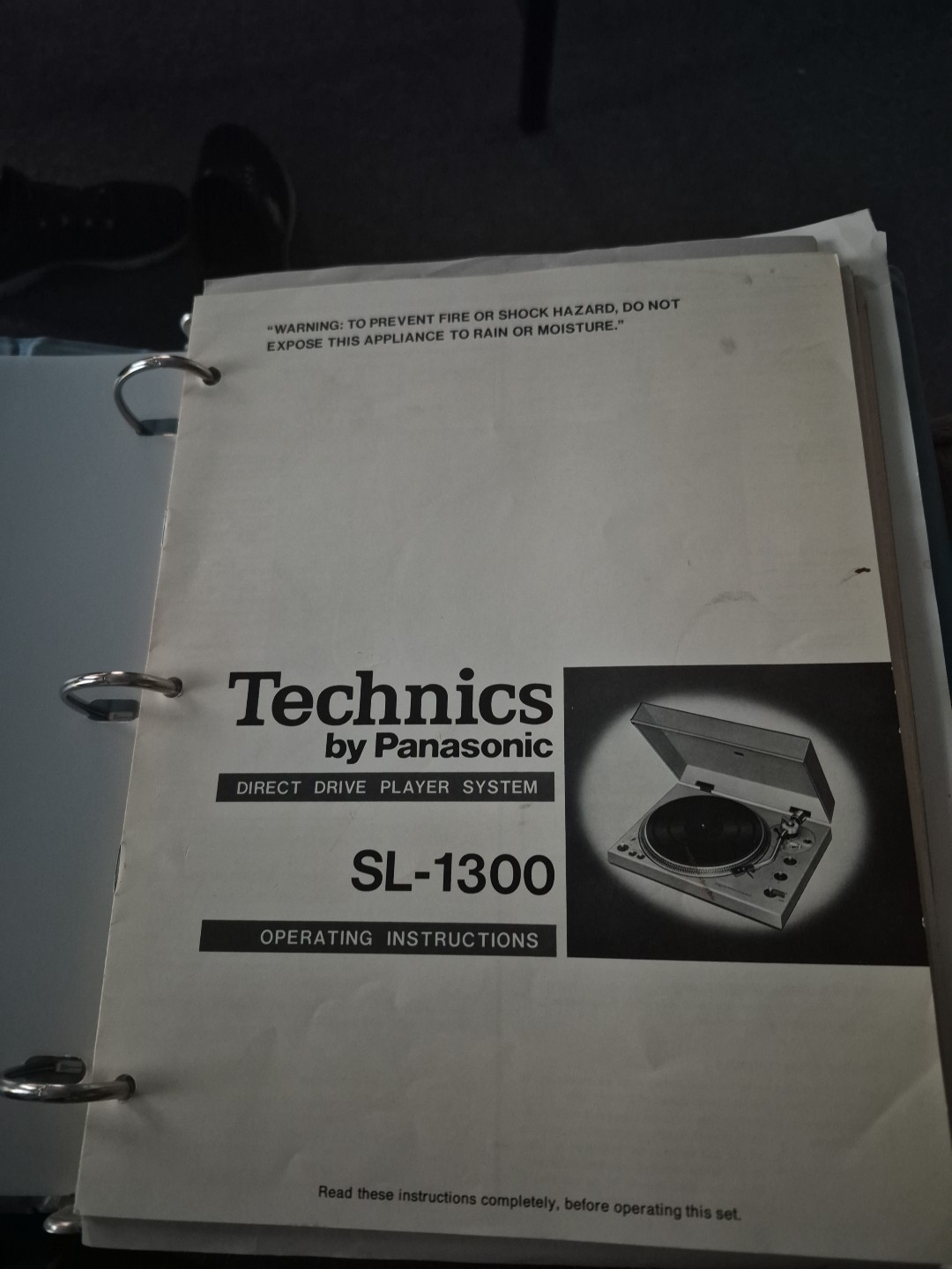 Technics SL-1300 Direct Drive Turntable OEM Handbook of Operating Instructions