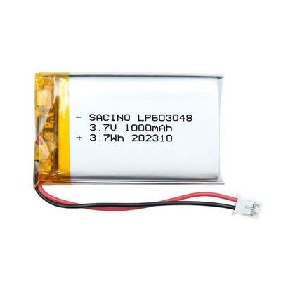 3,7 V 1000 mAh 603048 wiederaufladbarer LIPO Akku JST PH2.0-2P