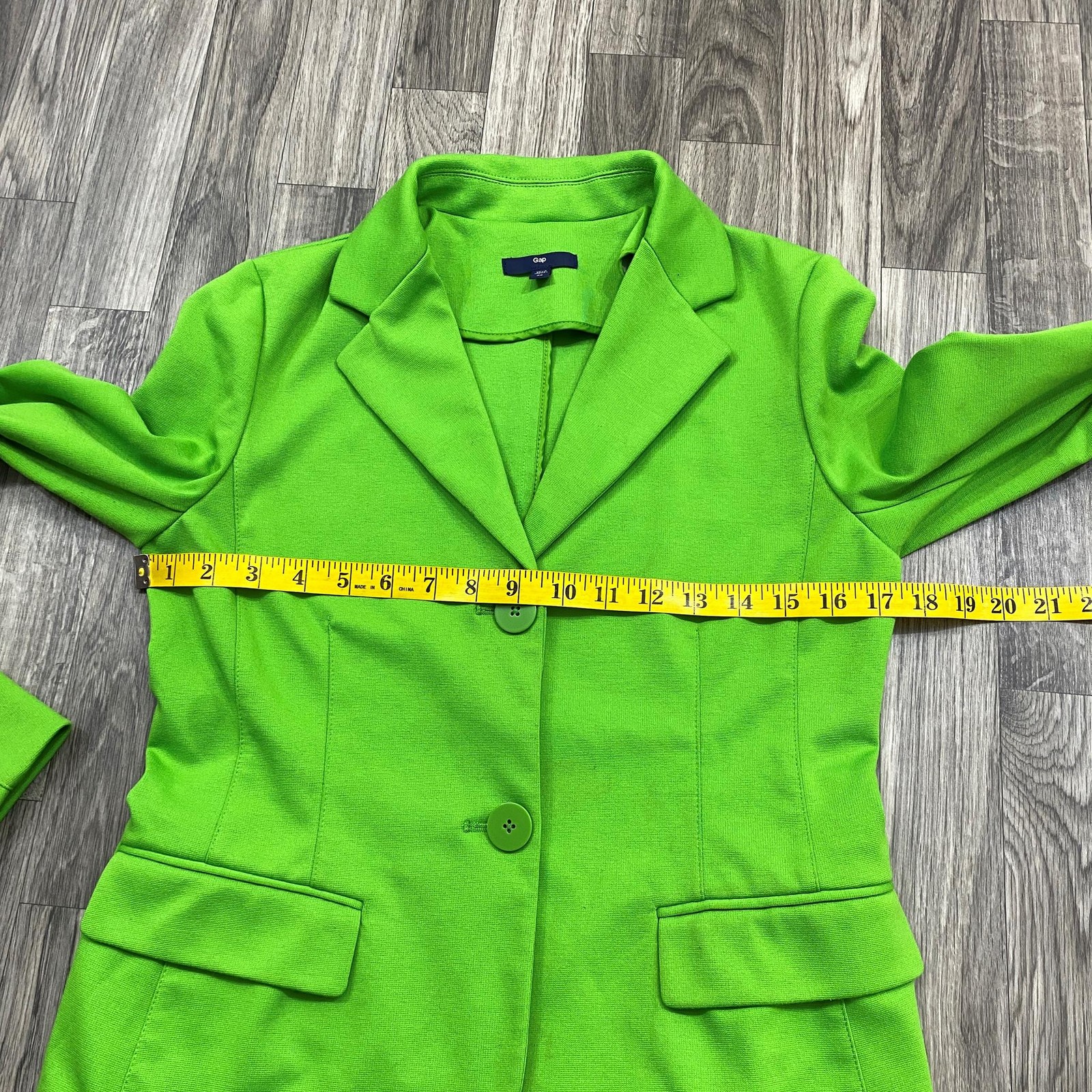 GAP Two Button Pockets Stretch Collar Green Knit … - image 12