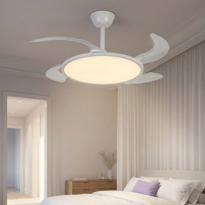 42'' LED Ceiling Fan Light Kit Retractable Blade 3CCT Dimmable Fixture w Remote