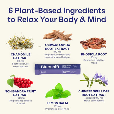 Stress Relief Drink Mix for Adults   Blackberry Sage | Ashwagandha, Lemon Bal...