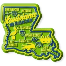 Louisiana Premium State Magnet by Classic Magnets, 2.5" x 2.3"