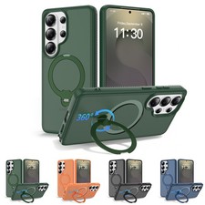 For Samsung Galaxy S26 Ultra S25 S24 Mag Safe 360  Ring Stand Matte Phone Case
