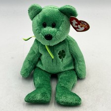 Ty Beanie Baby 2002   Dublin   The Irish Bear MWMT St Patrick  s Day Clover