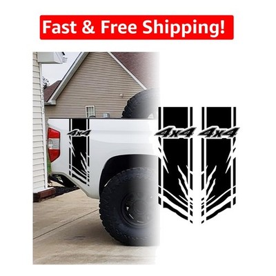 Custom 2-Pack 4X4 Pickup Truck Trunk Stickers in Glossy Black - Sporty Style