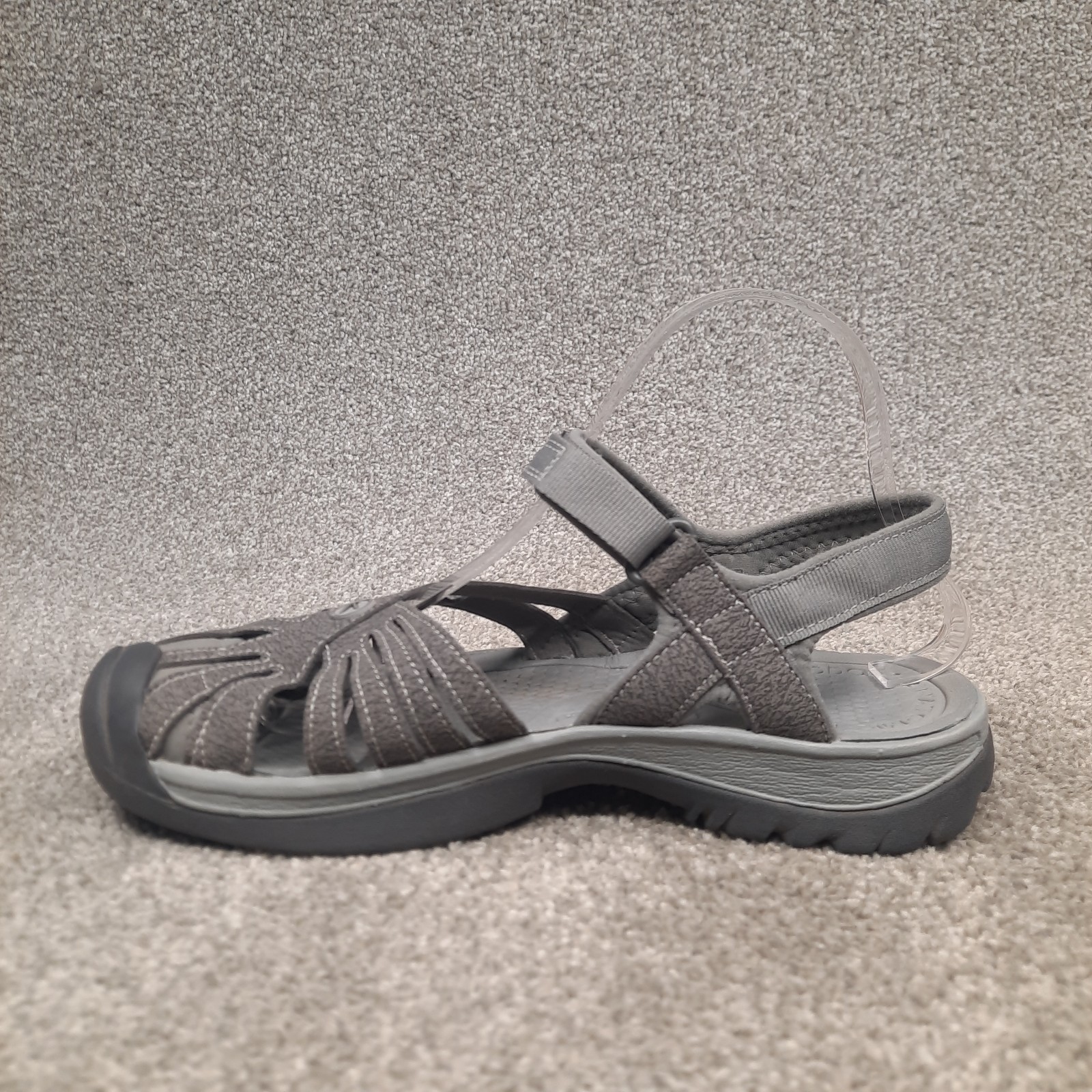 Sandali Keen Bali scarpe donna taglia 9 5 grigi con cinturino slide slip on punta chiusa