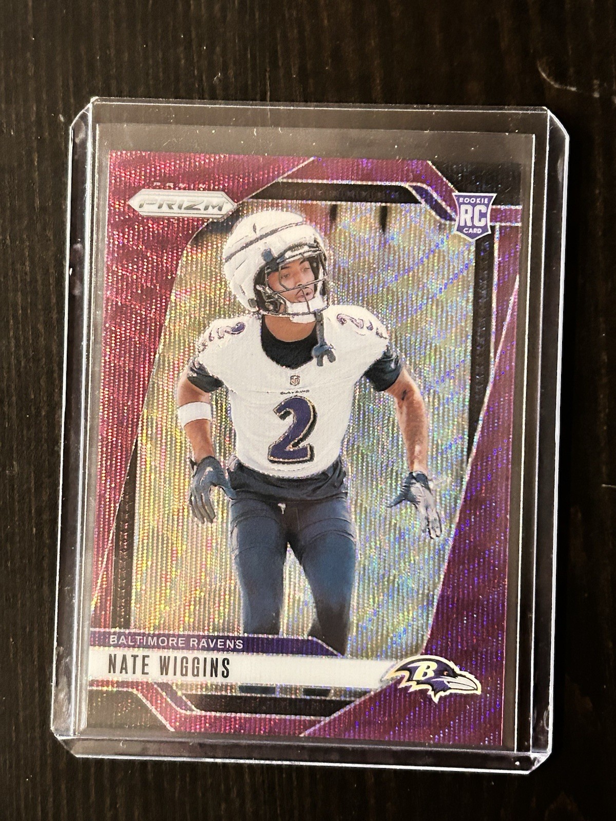 2024 Panini Prizm - Nate Wiggins - Purple Wave Color Match #380 Ravens RC /99