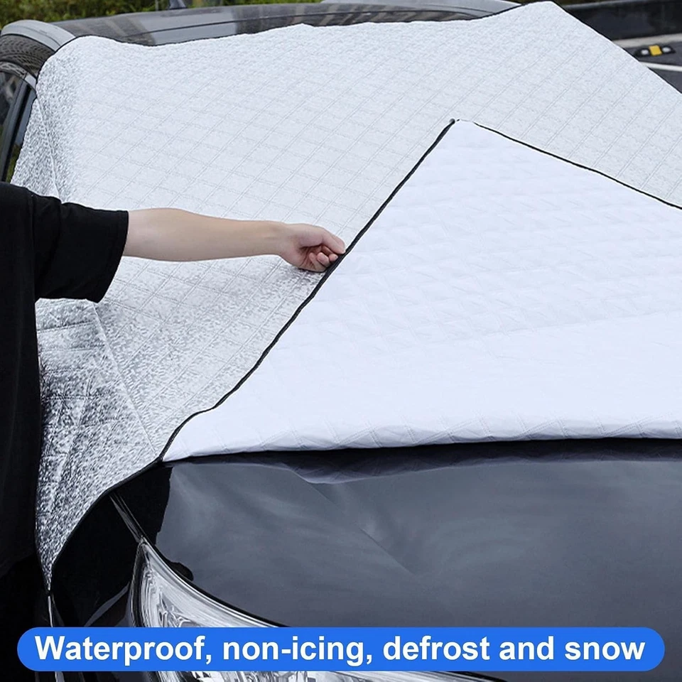 Car SUV/Truck/Sedan Half Windshield Cover Winter Snow Ice Frost Cover Outdoor - Image 2 of 4