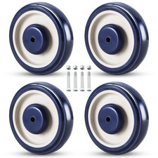 FLKQC 4 Pack Shopping Cart Replacement Wheels Kit 5-inch 5 inch, Blue