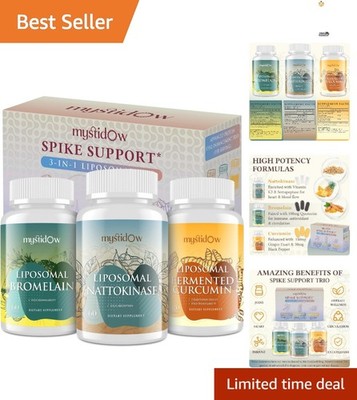 Immune & Heart Support: Liposomal Nattokinase 8000 FU with Curcumin & Bromelain
