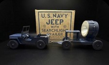 Vintage Louis Marx U.s. Navy Willys Jeep Searchlight Trailer W Original Box Vintage Louis Marx U.s. Navy Willys Jeep Searchlight Trailer W Original Box
