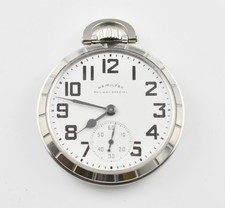 1952 Hamilton 21 Jewel Railroad Grade Open Face Pocket Watch WATCH426