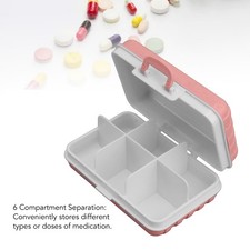 Mini Medicine Box 6 Compartments Luggage Design Tight Sealing Plastic Medicin SL