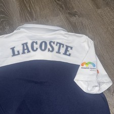 Lacoste Sport Button Polo Shirt Mens M Tennis Miami Open Ultra Dry Big Logo