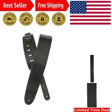 Adjustable Black Leather Guitar Strap - Comfort and Style Combined