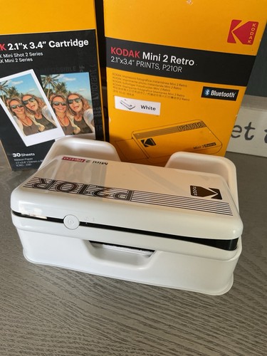 Kodak Mini 2 Retro Portable Photo Printer P210R Wht + New Cartridge Bundle - 第 3/5 張圖片