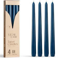 4 PCS 10 Inch Blue Taper Candle Unscented Long Burning Candlestick Dinner