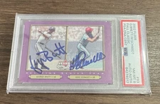 2002 Fleer George Brett & Mike Schmidt Fall Classics Signed Card PSA/DNA Auto 8