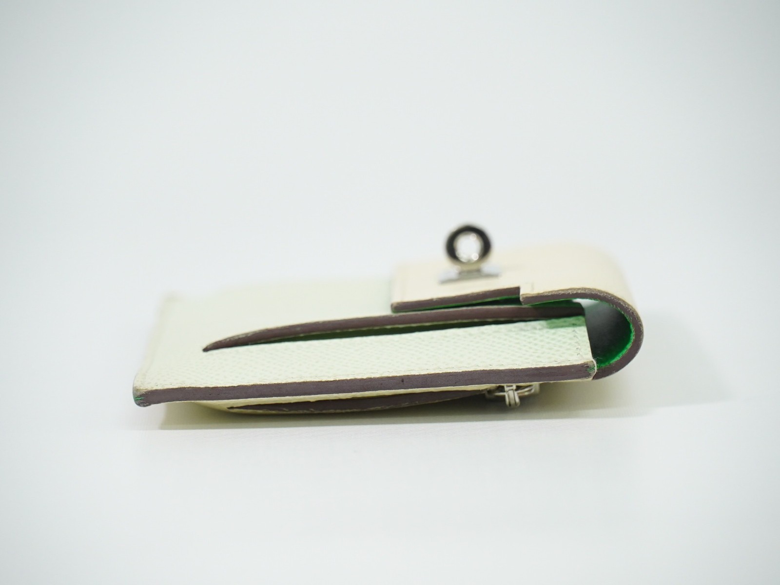 HERMES Kelly Pocket Compact Coin Case Epsom Leather Light Green image 4