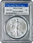 2011(W) Silver Eagle PCGS MS69 Struck at the West Point Mint