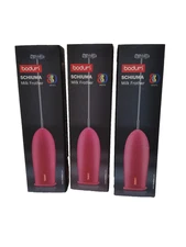 Set of 3 pink- NEW - Bodum Schiuma Milk Handheld Frother Wand for Coffee