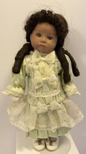 FRENCH SFBJ 252 ANTIQUE REPRODUCTION DOLL AFRICAN AMERICAN BLACK POUTY FACE 11”