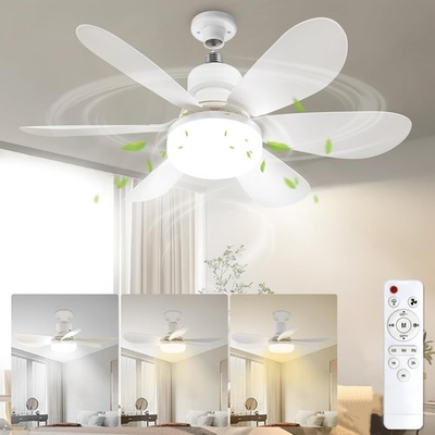 #ad #ad Socket Fan Light Ceiling Fans With Lights And Remote Dimmable LED Ceiling Fan US $15.49