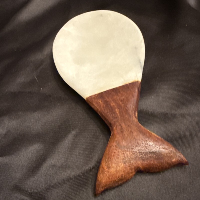 HANDMADE MARBLE ONYX STONE WHITE FISH SHAPE KITCHEN SPOON REST HOLDER FROM INDIA