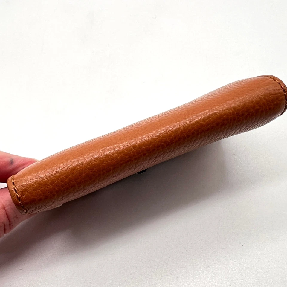 Cartera de cuero pequeña MARC JACOBS estuche para tarjetas marrón coñac bloqueo giratorio SLG Foto 4 de 4