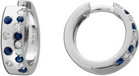 Saphir Creolen WeißGold 585 14K Diamanten Natur Edelsteine