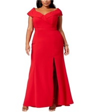 XSCAPE Womens Sweetheart Gown Dress, red, Plus Size, 16W