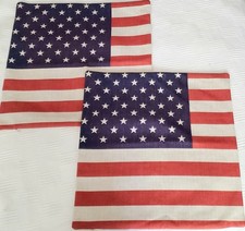 American Flag Pillow Covers 4th of July Patriotic 17x17 Set of 2