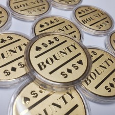 10x Gold Clad Bounty Poker Chip for Bounty Tournaments / Card Protector