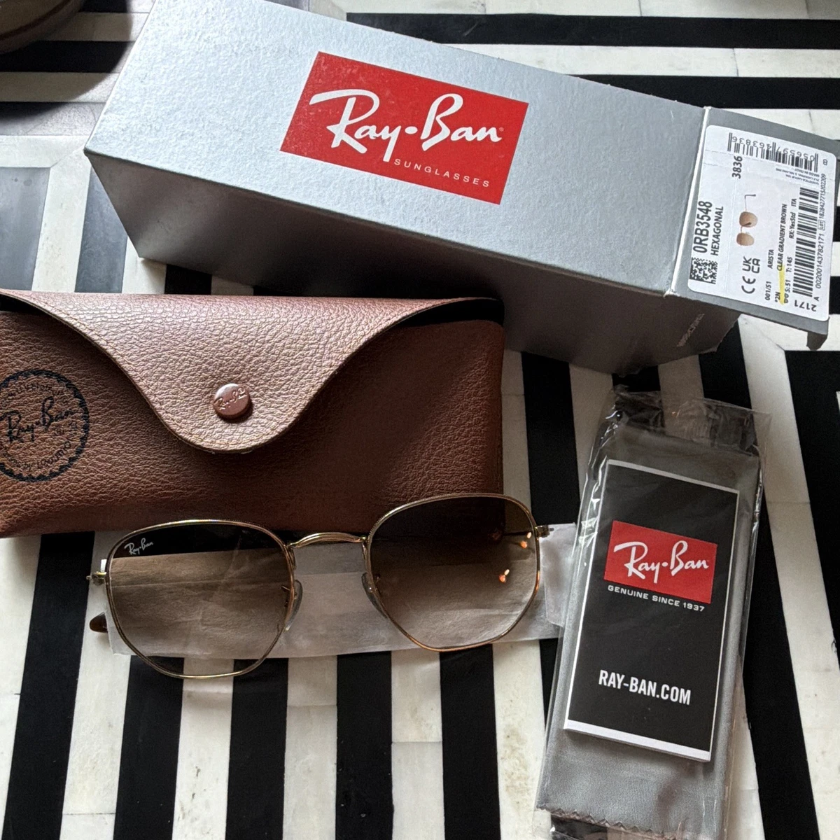 Ray-Ban Women’s Sunglasses - Brown/Purple Frame, Black Lenses (Never Worn) Amazon.com: Ray-Ban Women main image 2