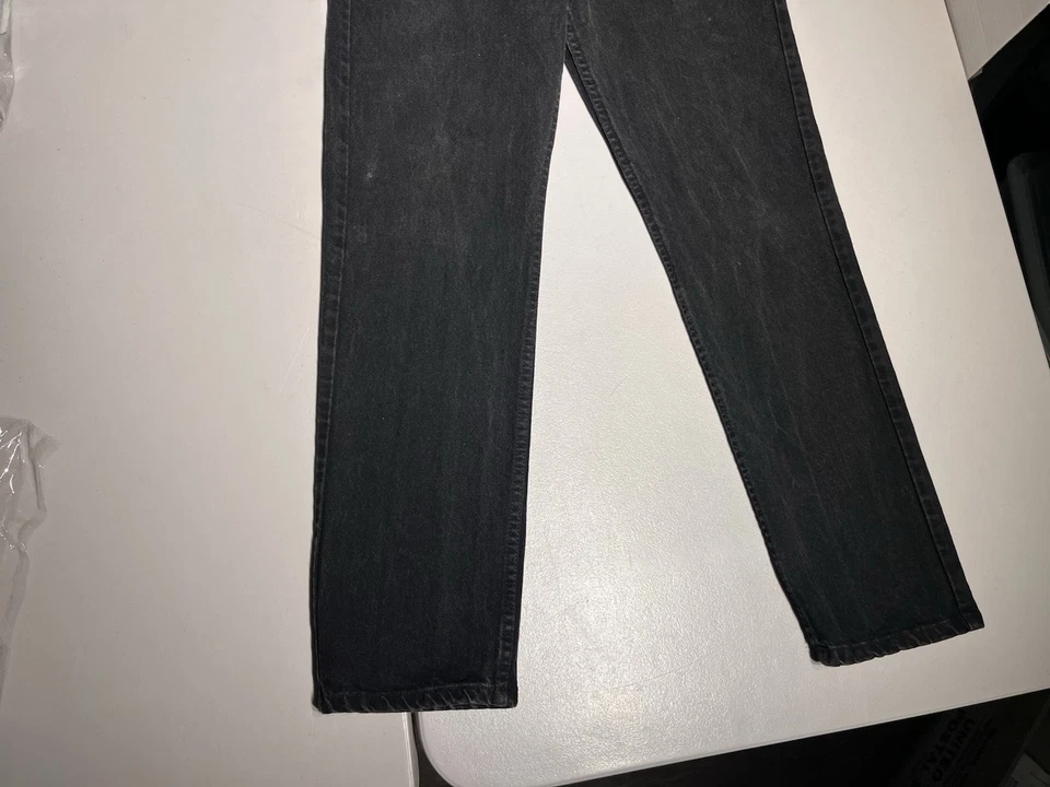 Pantalones de mezclilla Levis 505 para hombre 36x32 negro naranja lengüeta recta Levi's de colección 34x32 Foto 4 de 4