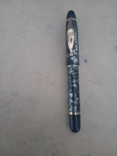 Vintage CREEKS N' CREEKS Small black/silver marble fountain pen Gt