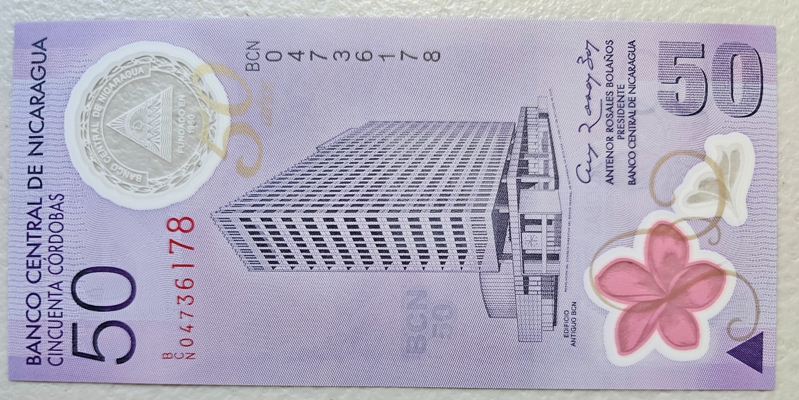Nicaragua 50 Cordobas 2011 Polymer Unc