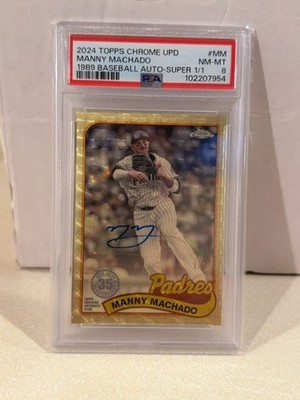 2024 Topps Chrome UPD Manny Machado 1989 Auto Super 1/1 #MM Card PSA 8 SUPERRARE
