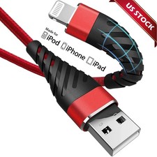 Braided Fast Charger Cable Heavy Duty lot Cord For iPhone 14 13 12 11 X XR 8 7 6