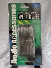 50ft 24 Gauge Clear Speaker Wire Audio Accessories - New Old Stock