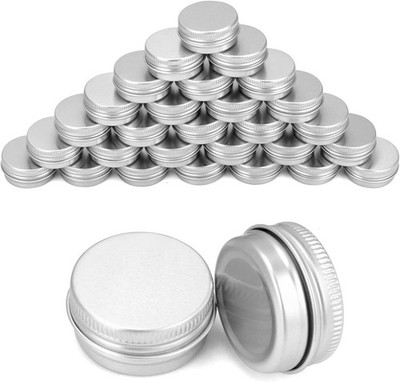 QWORK  30 Stück Aluminium Cremedose mit Deckel, Rund Leer Döschen für Creme 15ml